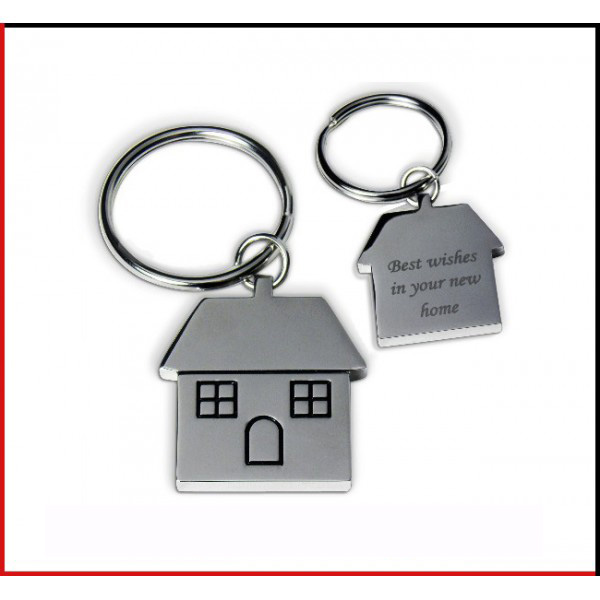 Metal House Shaped Keyring